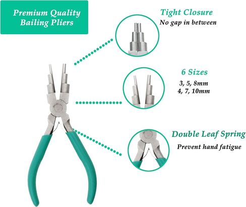 Mandala Crafts 6 in 1 Bail Making Pliers Wire Looping Forming Pliers for Jewelry Making - Wire Bending Pliers for Jump Rings Bails Loops Memory Wire in Saudi Arabia