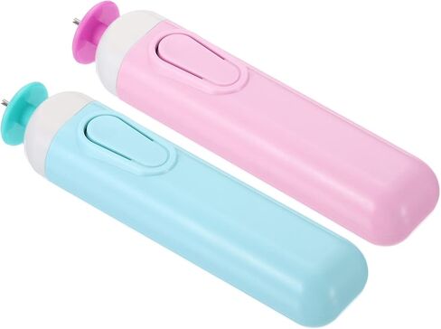PATIKIL Electric Quilling Pens 4", 2 Pack Slotted Tool Automated Paper Strips Volume Curling Rolling for DIY Art Crafts (Blue, Pink) in Saudi Arabia