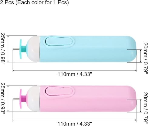 PATIKIL Electric Quilling Pens 4", 2 Pack Slotted Tool Automated Paper Strips Volume Curling Rolling for DIY Art Crafts (Blue, Pink) in Saudi Arabia