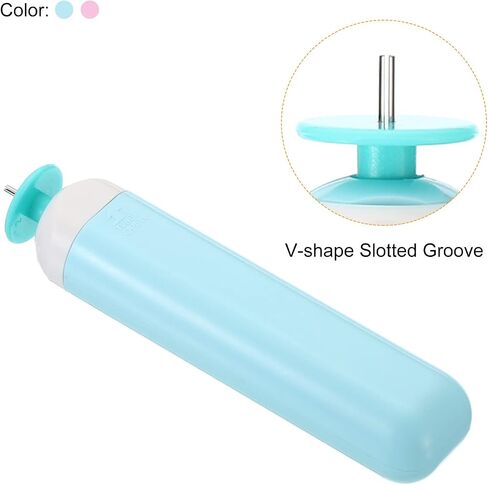 PATIKIL Electric Quilling Pens 4", 2 Pack Slotted Tool Automated Paper Strips Volume Curling Rolling for DIY Art Crafts (Blue, Pink) in Saudi Arabia