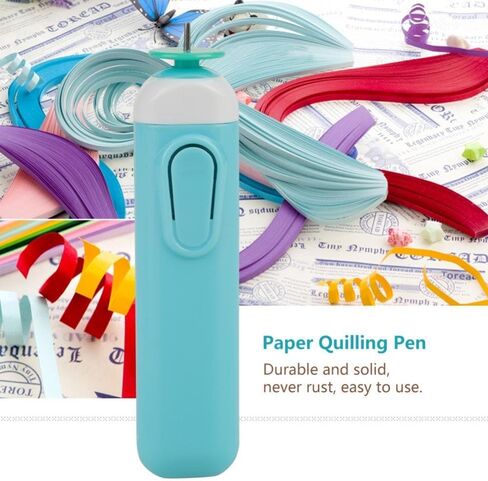 Electric Quilling Pen, Electric Quilling Slotted Tool Automated Paper Volume Curling Pen(Blue) in Saudi Arabia