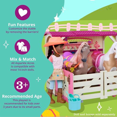 Glitter Girls – All Asparkle Acres Riding Stable Set – Accessory for 14-inch horses - 14-inch Doll Accessories and Clothes for Girls Age 3 and Up – Children’s Toys (GG57000Z) in Saudi Arabia