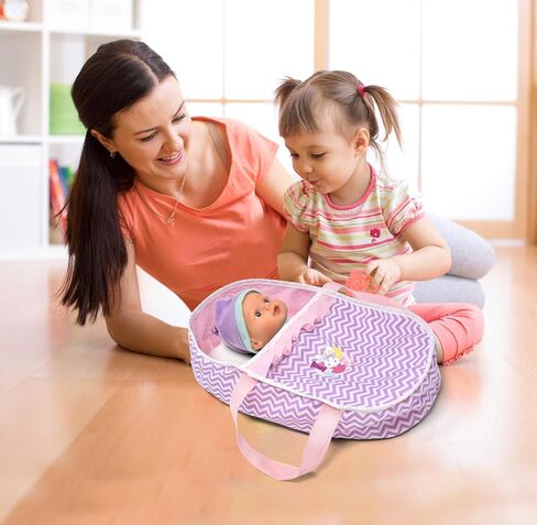12 Inch Interactive Talking Baby Doll with Bassinet Carrier Bed and Accessories, Baby Doll That Cries Laughs Talks with Pacifier Magic Disappearing Bottle and Take Along Bed with Blanket and Pillow in Saudi Arabia