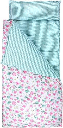 Toddler Nap Mat with Removable Pillow & Soft Blanket, All-in-One Lightweight Sleeping Bag for Daycare, Preschool, Kindergarten & Travel, Washable Bedding for Kids Boys & Girls in Saudi Arabia