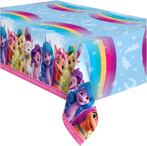 Treasures Gifted Officially Licensed My Little Pony Birthday Party Supplies - Pack of 1 - My Little Pony Tablecloth, 54in x 108in - My Little Pony Party Decorations - My Little Pony Table Cloth in Saudi Arabia