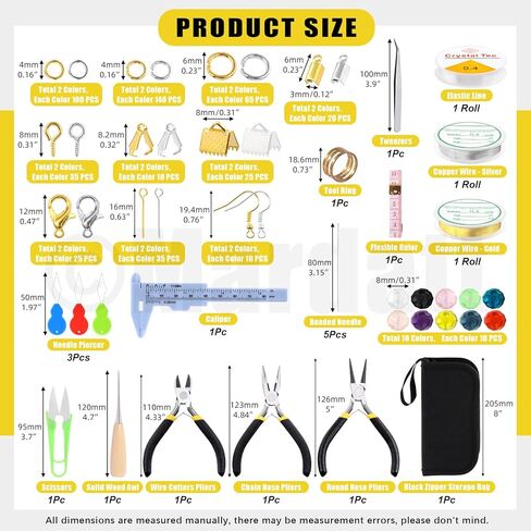 Mardatt 950Pcs Jewelry Making Supplies Kit Includes Jewelry Pliers, Jewelry Wires, Jump Ring Opener, Tweezers, Awl and Jewelry Finding Accessories for Jewelry Making and Repair in Kuwait