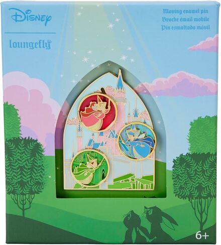 دبوس من LOUNGEFLY Disney Sleeping Beauty من الزجاج الملون مقاس 3 بوصات in Kuwait