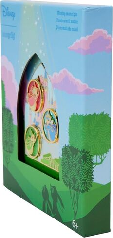 دبوس من LOUNGEFLY Disney Sleeping Beauty من الزجاج الملون مقاس 3 بوصات in Kuwait