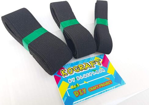 Black Flat Elastic Band/Elastic Cord for Hair Wig Sewing Clothing Accessories Garment Trousers Costumes Craft DIY,Black 1 inch Elastic - Mixed Size 3 Yards 1/2" 3/4" 1 in Kuwait