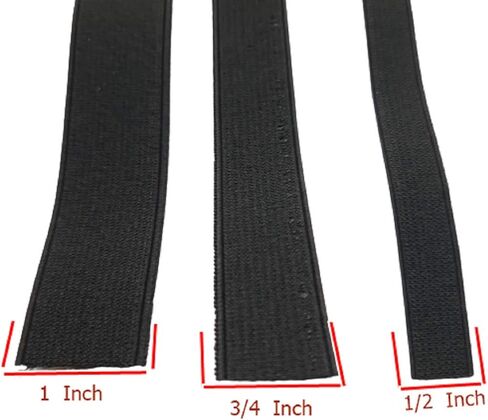 Black Flat Elastic Band/Elastic Cord for Hair Wig Sewing Clothing Accessories Garment Trousers Costumes Craft DIY,Black 1 inch Elastic - Mixed Size 3 Yards 1/2" 3/4" 1 in Kuwait