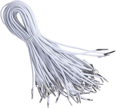 50pcs Sewing Elastic Spool Elastic Barbed Cords Elastic Loop Heavy Stretch Elastic Bands with Barbs Barbed Fastener for DIY Making Elastic Rubber Bands Crafting Sewing Elastic Bands (White) in Saudi Arabia
