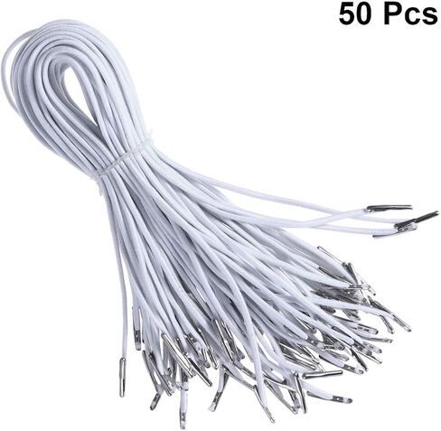 50pcs Sewing Elastic Spool Elastic Barbed Cords Elastic Loop Heavy Stretch Elastic Bands with Barbs Barbed Fastener for DIY Making Elastic Rubber Bands Crafting Sewing Elastic Bands (White) in Saudi Arabia