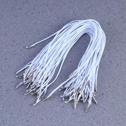 50pcs Sewing Elastic Spool Elastic Barbed Cords Elastic Loop Heavy Stretch Elastic Bands with Barbs Barbed Fastener for DIY Making Elastic Rubber Bands Crafting Sewing Elastic Bands (White) in Saudi Arabia