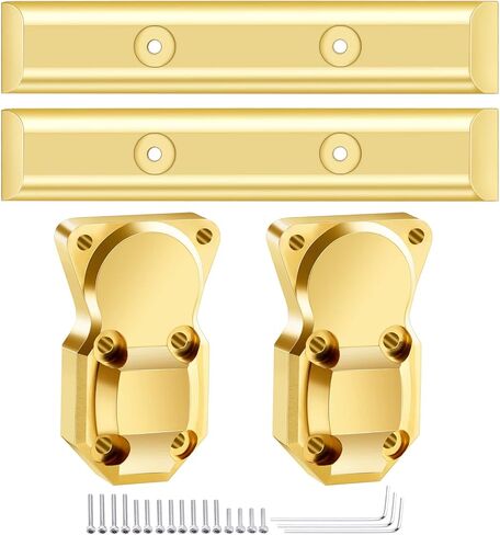 HobbyPark Frame Brass Side Bars, Brass Diff Covers Weight for Axial SCX24 Upgrades 1/24 RC Crawler Car SCX24 Deadbolt Chevrolet C10 B-17 Betty Wrangler JLU CRC Gladiator Bronco (Black-Gold) in Saudi Arabia