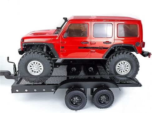 AMK RC Trailer 1/10 Scale Metal 1/10 RC Trailer with RC Trailer Hook Coupler and 1/10 RC Kinetic Winch Strap for 1/10 RC Crawler SCX10 TRX6 Redcat GEN8 TRX4 Upgrades in Saudi Arabia