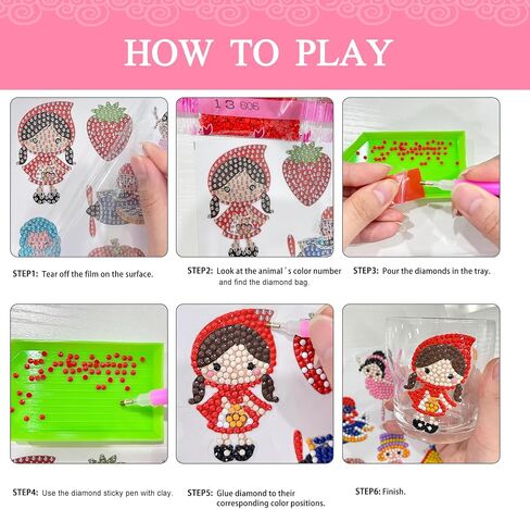 sinceroduct 84Pcs Diamond Painting Stickers Kits for Kids, Mosaic Sticker Art Kits, DIY 5D Gem Sticker Gem Art and Craft Kits for Girls Boys Kids and Adult Beginner in Kuwait