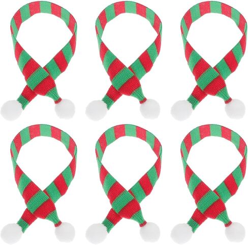 وشاح دمية صغير لزجاجة النبيذ، وشاح عنق مصغر للكريسماس، غطاء زجاجة نبيذ للكريسماس، 20 قطعة للحرف اليدوية واكسسوارات الشعر وصنع المجوهرات، احمر واخضر in Kuwait