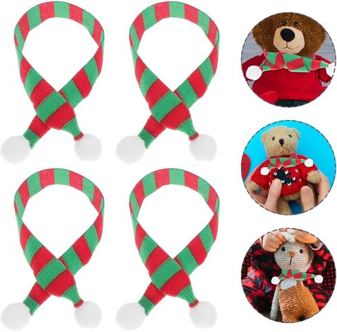 وشاح دمية صغير لزجاجة النبيذ، وشاح عنق مصغر للكريسماس، غطاء زجاجة نبيذ للكريسماس، 20 قطعة للحرف اليدوية واكسسوارات الشعر وصنع المجوهرات، احمر واخضر in Kuwait