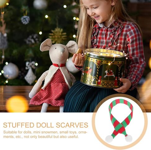 وشاح دمية صغير لزجاجة النبيذ، وشاح عنق مصغر للكريسماس، غطاء زجاجة نبيذ للكريسماس، 20 قطعة للحرف اليدوية واكسسوارات الشعر وصنع المجوهرات، احمر واخضر in Kuwait