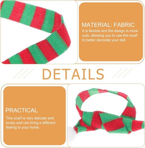 وشاح دمية صغير لزجاجة النبيذ، وشاح عنق مصغر للكريسماس، غطاء زجاجة نبيذ للكريسماس، 20 قطعة للحرف اليدوية واكسسوارات الشعر وصنع المجوهرات، احمر واخضر in Kuwait