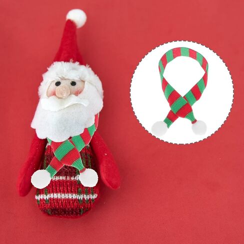 وشاح دمية صغير لزجاجة النبيذ، وشاح عنق مصغر للكريسماس، غطاء زجاجة نبيذ للكريسماس، 20 قطعة للحرف اليدوية واكسسوارات الشعر وصنع المجوهرات، احمر واخضر in Kuwait