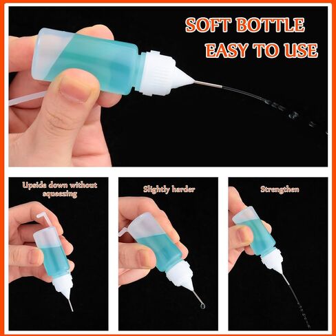 Zhehao 100 Pcs 10 ML Narrow Tip Applicator Bottle Mini Needle Tip Glue Bottle Applicator Precision Translucent Glue Bottles Fine Needle Tip Squeeze Bottle for Alcohol Ink DIY Quilling Acrylic Painting in Saudi Arabia