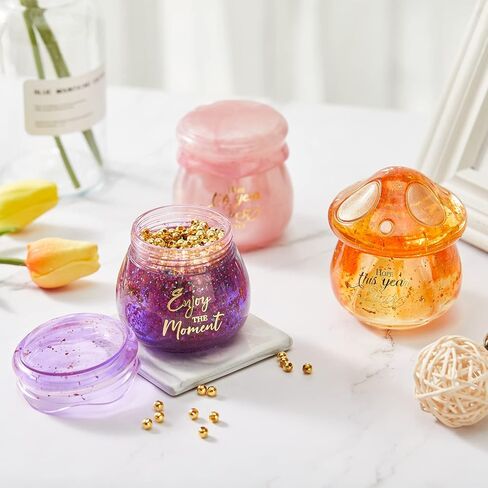 مجموعة قوالب راتنج سيليكون بتصميم فطر مع غطاء، قوالب راتنج ايبوكسي من السيليكون لزجاجة التخزين التي تصنعها بنفسك، حاوية الحلوى، حاوية مجوهرات، قوالب برطمان لراتنج الايبوكسي مع غطاء من قطعتين in Kuwait