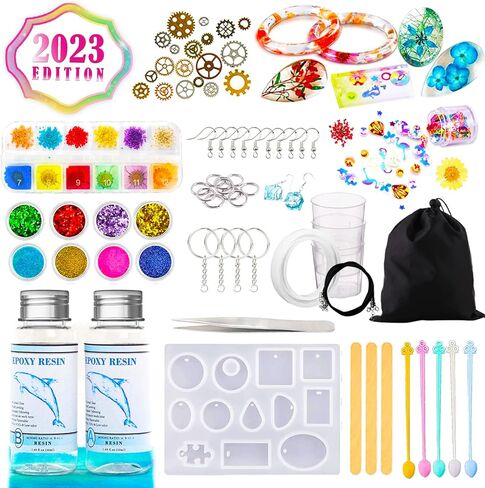 Innorock Epoxy Resin Jewelry Making Kit - Epoxy Resin Kit for Beginners with Resin molds Silicone Kit Bundle - Crystal Clear Resin Casting Art Kits for Earrings Bracelets Keychain Pendant Necklace in Kuwait