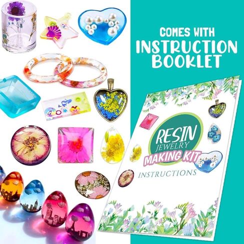 Innorock Epoxy Resin Jewelry Making Kit - Epoxy Resin Kit for Beginners with Resin molds Silicone Kit Bundle - Crystal Clear Resin Casting Art Kits for Earrings Bracelets Keychain Pendant Necklace in Kuwait