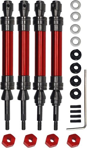 Nvwadayu Drive Shaft CVD Heavy Duty Upgrades Parts Fits for 1/10 Scale Traxxas Slash Platinum/Ultimate/VXL 4x4, Hoss 4X4 VXL, Rustler 4X4 VXL, Stampede 4X4 VXL, 4 PCS (red) in Kuwait