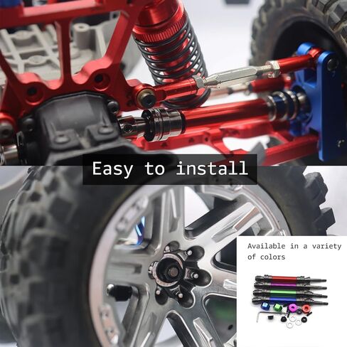 Nvwadayu Drive Shaft CVD Heavy Duty Upgrades Parts Fits for 1/10 Scale Traxxas Slash Platinum/Ultimate/VXL 4x4, Hoss 4X4 VXL, Rustler 4X4 VXL, Stampede 4X4 VXL, 4 PCS (red) in Kuwait