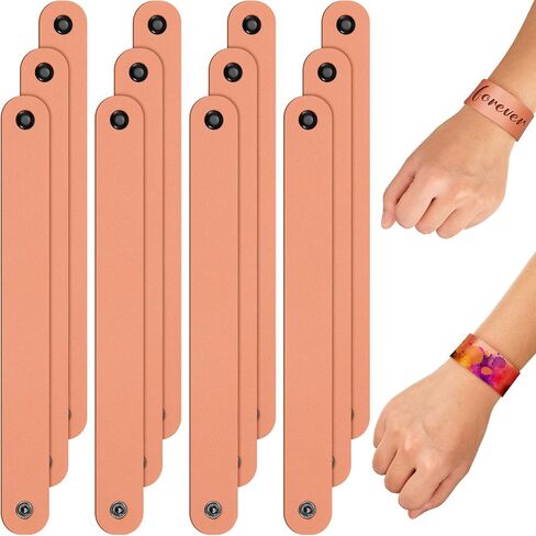 12 Pack Leather Bracelet Blank Leather Snap Bracelets Leather Wristband Wrist Leather Cuffs for Men Women DIY Jewelry Making, 8.66 x 0.98 Inches (Classic Color) in Saudi Arabia