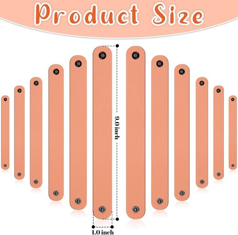 12 Pack Leather Bracelet Blank Leather Snap Bracelets Leather Wristband Wrist Leather Cuffs for Men Women DIY Jewelry Making, 8.66 x 0.98 Inches (Classic Color) in Saudi Arabia