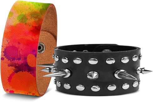 12 Pack Leather Bracelet Blank Leather Snap Bracelets Leather Wristband Wrist Leather Cuffs for Men Women DIY Jewelry Making, 8.66 x 0.98 Inches (Classic Color) in Saudi Arabia