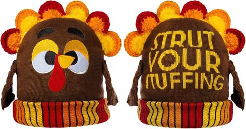 JOYIN Thanksgiving Cute Pom Turkey Beanie Knitted Hat for Dress Up Party, Role Play and Carnival Cosplay in Saudi Arabia