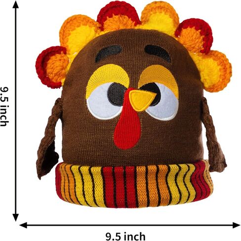 JOYIN Thanksgiving Cute Pom Turkey Beanie Knitted Hat for Dress Up Party, Role Play and Carnival Cosplay in Saudi Arabia