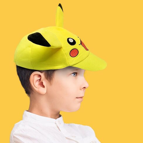 Yellow Pokemon Deluxe Hat - 9.5" x 7", 1 Count - Vibrant & Iconic Pikachu Design - Durable Fabric - Perfect For Themed Parties & Events in Saudi Arabia