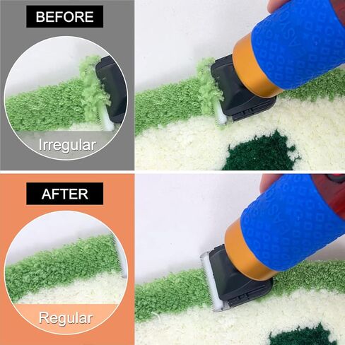 ماكينة تشذيب السجاد، ماكينة تشذيب السجاد الكهربائية بمقبض خشبي مع دليل القص، مجموعة أدوات قص السجاد منخفضة الضوضاء لتنظيف السجاد الملفوف يدويًا وتنظيف السجاد، 200 وات (يتضمن دليل القص) in Kuwait