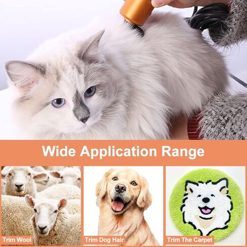 ماكينة تشذيب السجاد، ماكينة تشذيب السجاد الكهربائية بمقبض خشبي مع دليل القص، مجموعة أدوات قص السجاد منخفضة الضوضاء لتنظيف السجاد الملفوف يدويًا وتنظيف السجاد، 200 وات (يتضمن دليل القص) in Kuwait