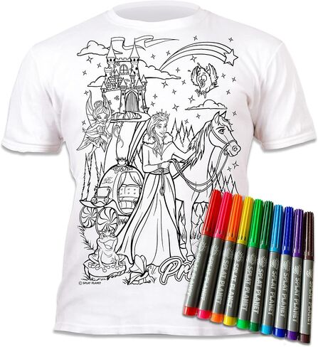 تي شيرت Splat Planet Color in Princess Fairytale مع 10 علامات سحرية غير سامة وقابلة للغسل - اللون داخل وغسل in Kuwait