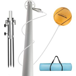 تراي ميكر مجموعة كرات حبل مع قاعدة، معدات كرة حبل مع عمود للفناء الخلفي والخارجي، مجموعة كرات حبل مع قاعدة شديدة التحمل للاطفال والكبار. in Kuwait