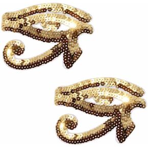 Eye of Horus Sequin Glitter Embroidered Iron on Patches 2 Pieces Set in Saudi Arabia