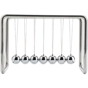 CERROPI Newtons Cradle, Newton Pendulum with 7 Balls, Classic Swing Newton Balance Ball, Science Physics Gadget, Desk Toys & Office Gadgets for Desk Decorations, 30+ Sec Swingtime