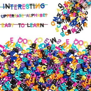 Wesiti 408 Pcs Lacing Letters Alphabet Learning Toys Toddler ABC Alphabet Beads Lacing Toy Fine Motor Skills Toys for Preschool Games Homeschool Supplies Early Spelling (Lowercase Letters)