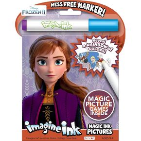 Disney Frozen 2 Anna and Elsa 20 Page Imagine Ink Magic Pictures and 1 Mess-Free Marker 45811 Bendon