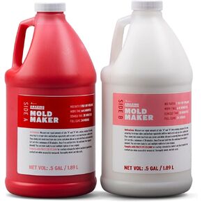 Alumilite Amazing Mold Maker [.5 gal A +.5 gal B (1 gallon) 2-Part Mix] Platinum Fast-Cure Silicone Molding Compound for Casting DIY Epoxy, Resin, Concrete, Cosplay & Food | Flexible Liquid Rubber Kit