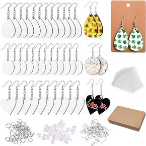 glacely 36 Pcs Sublimation Blank Earrings Unfinished Heat Transfer Sublimation Printing Earrings with Earring Hooks and Jump Rings and Earring Cards for Jewelry DIY Making(3 Shapes) in Kuwait