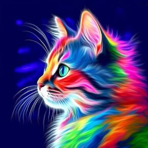 Jungobiu 5D الماس مجموعات الطلاء القط، DIY الماس الفن الحيوان مجموعات الطلاء مع الماس الحفر الكامل جولة الكريستال حجر الراين التطريز المستخدمة للمنزل مكتب الجدار الديكور 12x12 بوصة in Kuwait