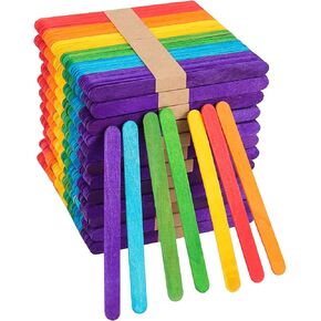 ZOENHOU 1000 PCS Colored Popsicle Sticks, Large Colored Craft Sticks Wooden Lolly Sticks Jumbo Lollipop Sticks for DIY Craft in Kuwait