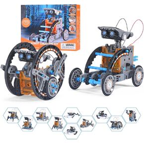 Solar Robot Kit for Kids Age 8-12, STEM Building Toys,12-in-1 Build Your Own Robot with Solar Panel & Battery Power, Science Engineering Christmas Birthday Idea Gifts for Boy Age 8 9 10 11 12 in Saudi Arabia